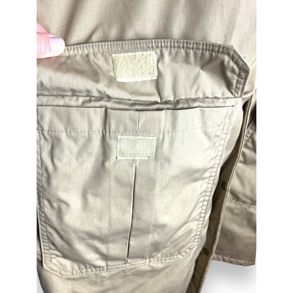 Vtg LL Bean Tan Thinsulate Wool Lined Parka Coat | Mens LARGE | USA Vintage - Picture 6 of 11